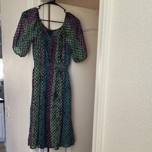Mossimo Supply Co. Colorful Patterned Midi Dress